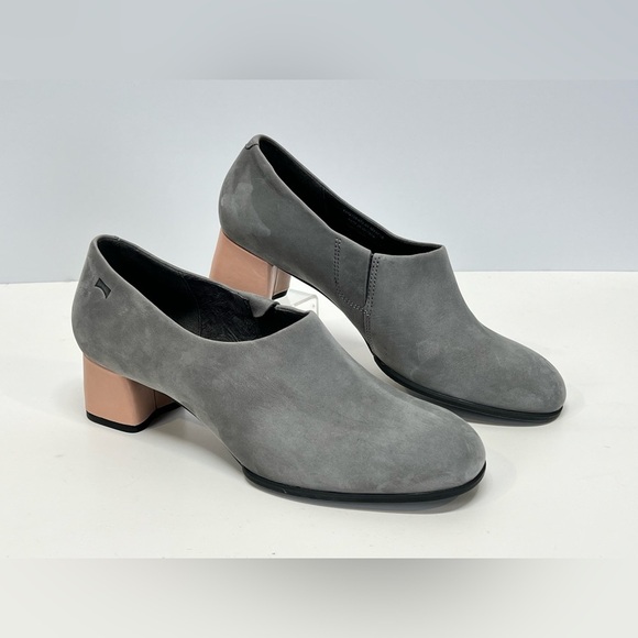 CAMPER Gray suede KATIE block heel slip on shoes size 9 - Picture 2 of 7